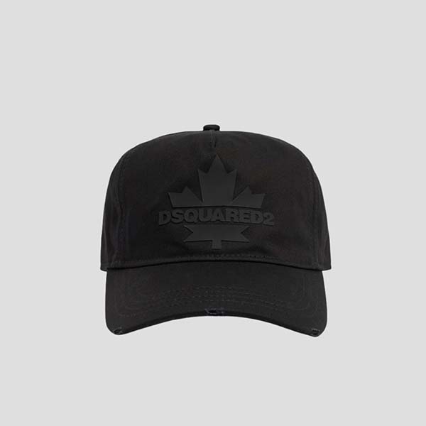 DSQUARED2 Cappellino Baseball Uomo, Modello Spray BCM0533, Colore Nero, 100% Cotone